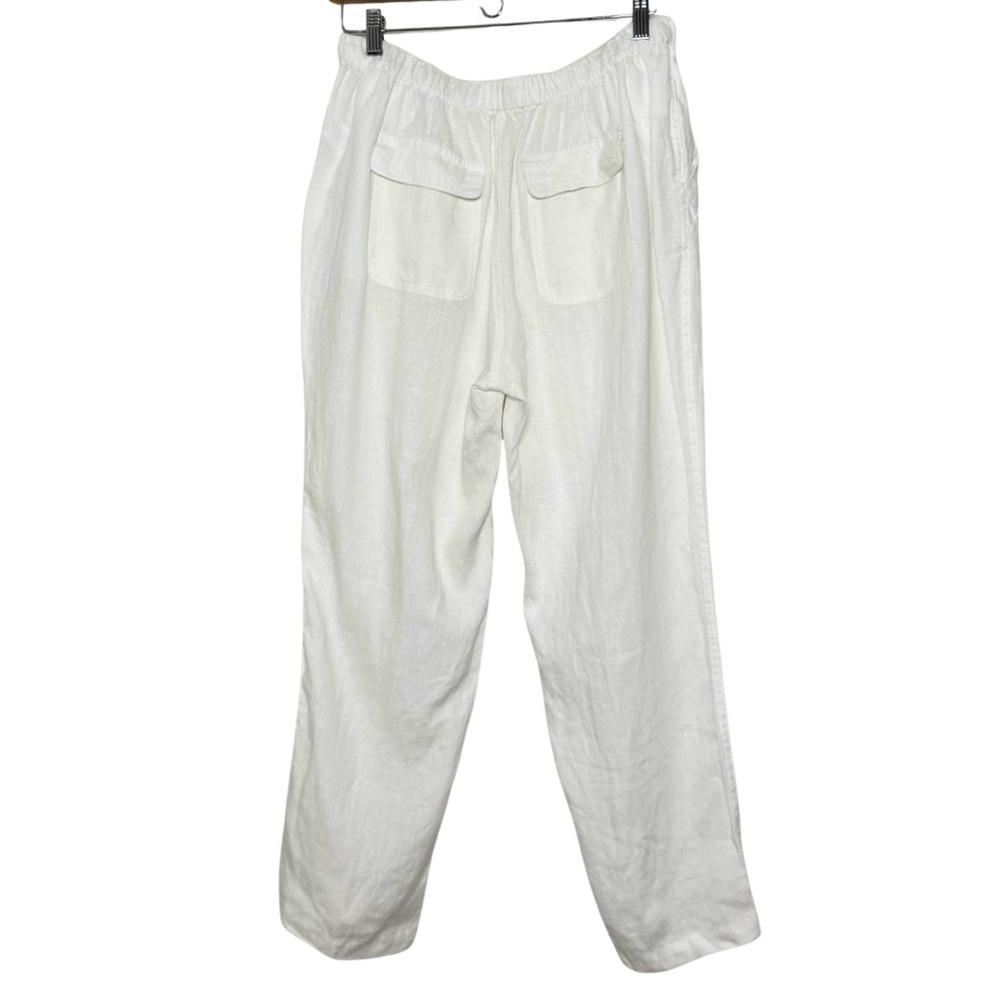 Nicole Miller 100% White Linen Pull-On Pants Women’s L Resort Summer - Picture 10 of 14